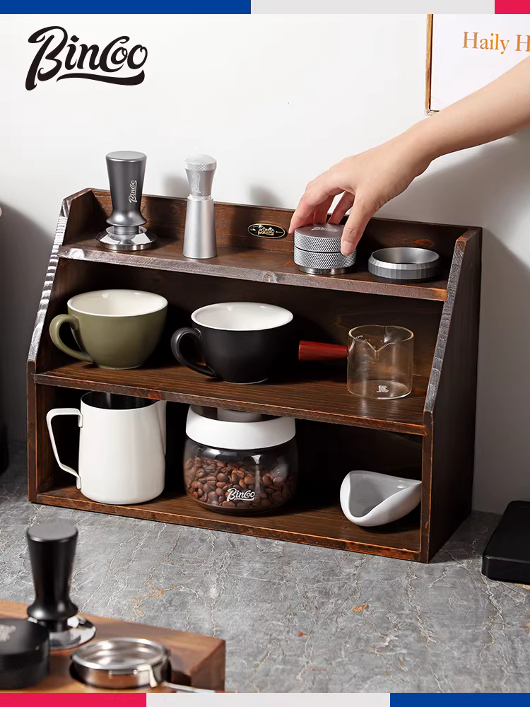 Tủ đựng đồ dùng pha cà phê Bincoo, giá để đồ gia dụng, giá để dụng cụ pha cà phê, kệ quầy bar, kệ góc cà phê