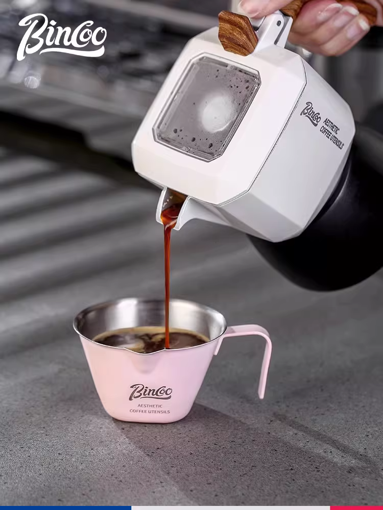 Cốc pha cà phê Bincoo bằng thép không gỉ, cốc đong espresso, cốc ounce cho máy pha cà phê, bình sữa 100ml