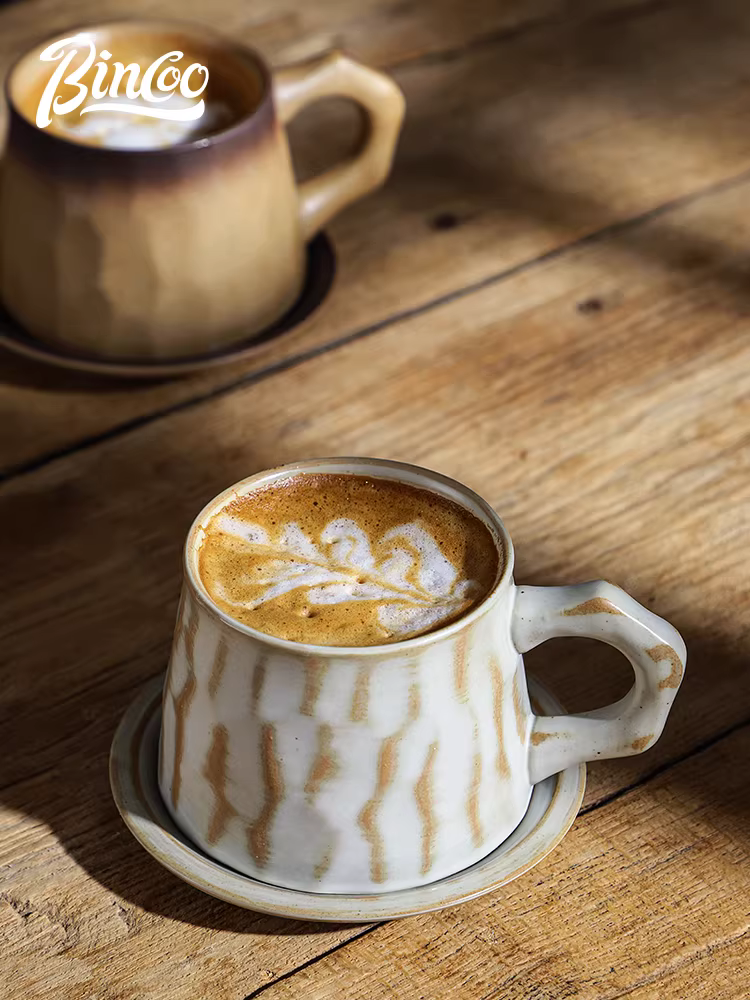 Bộ tách trà và đĩa sứ Bincoo dành cho nữ, thẩm mỹ cao, thiết kế độc đáo, phong cách retro Nhật Bản