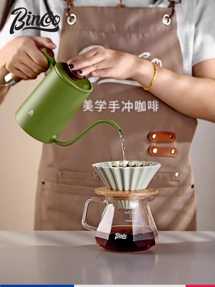 Bộ ấm pha cà phê thủ công chất lượng cao Bincoo, ấm chia cà phê, máy xay cà phê hạt nhỏ cầm tay dùng trong gia đình