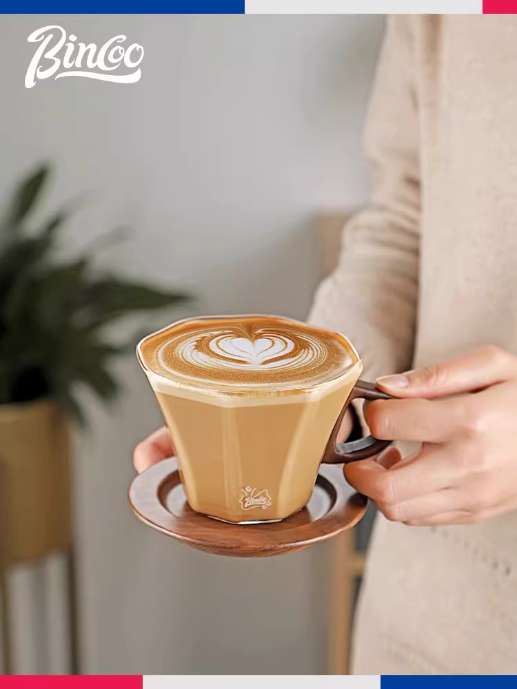 Bộ tách trà thủy tinh Bincoo, phong cách Mỹ cao cấp, chịu nhiệt cao, dùng cho trà chiều kèm thìa, tách trà cao cấp tinh tế