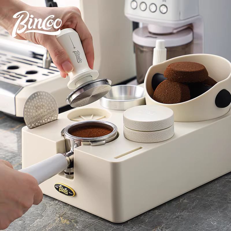 Bộ dụng cụ pha cà phê Bincoo: đế đập cà phê, hộp đựng bã cà phê, máy pha cà phê, dụng cụ đập cà phê, giá đỡ tay cầm
