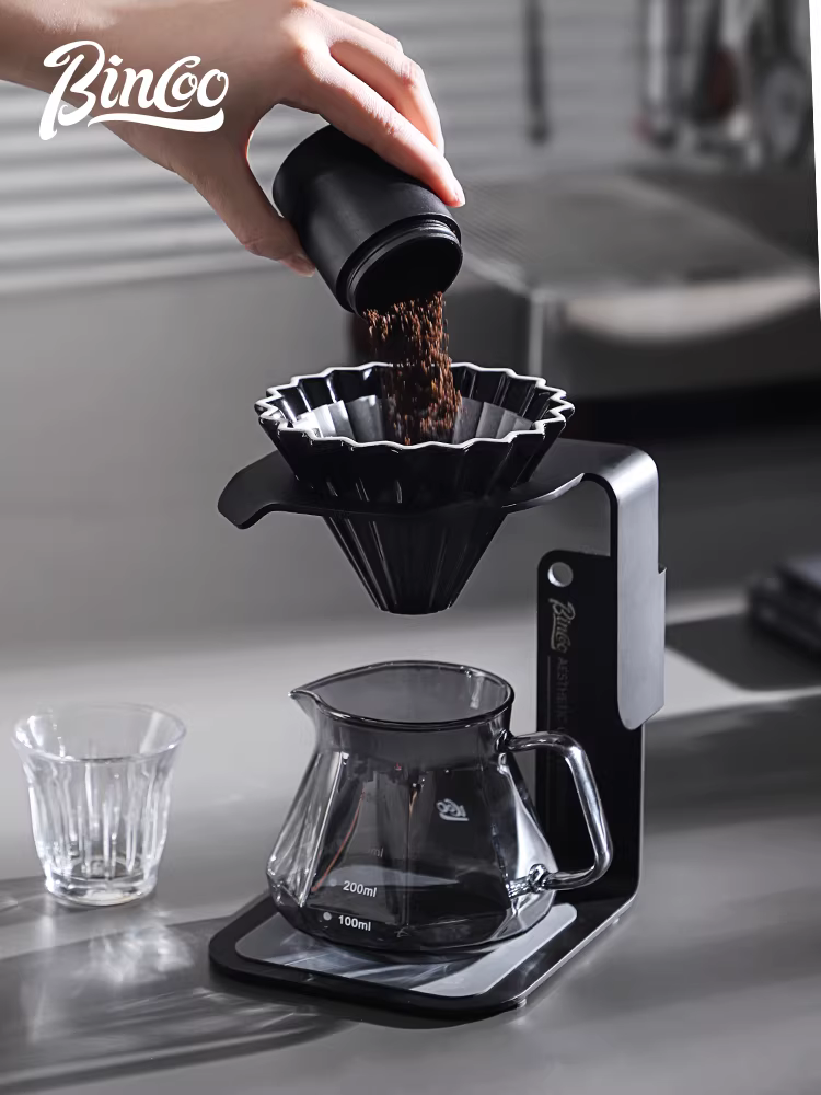 Bộ ấm pha cà phê thủ công Bincoo, máy pha cà phê xay tay, giá để đồ quay tay, bộ ấm pha cà phê bằng kim loại hoàn chỉnh