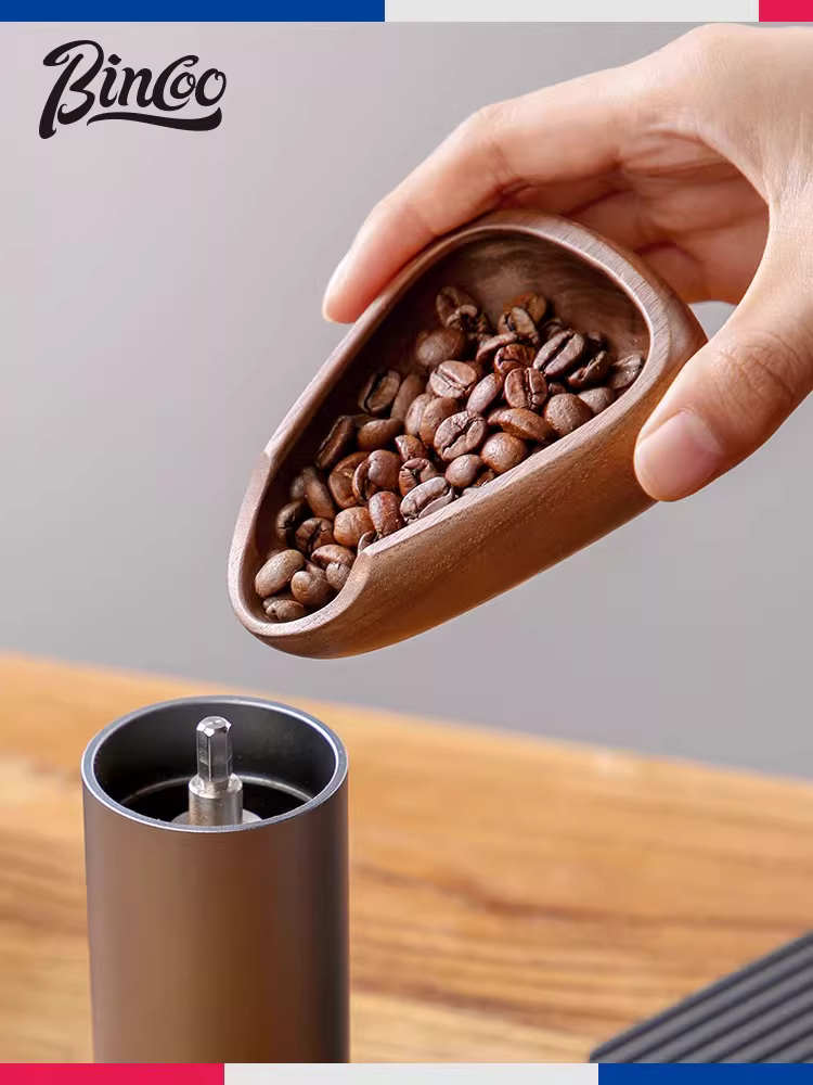 Khay cân cà phê Bincoo bằng gỗ nguyên khối, khay pha cà phê espresso thủ công, khay đựng cà phê, khay pha trà, muỗng cân trà