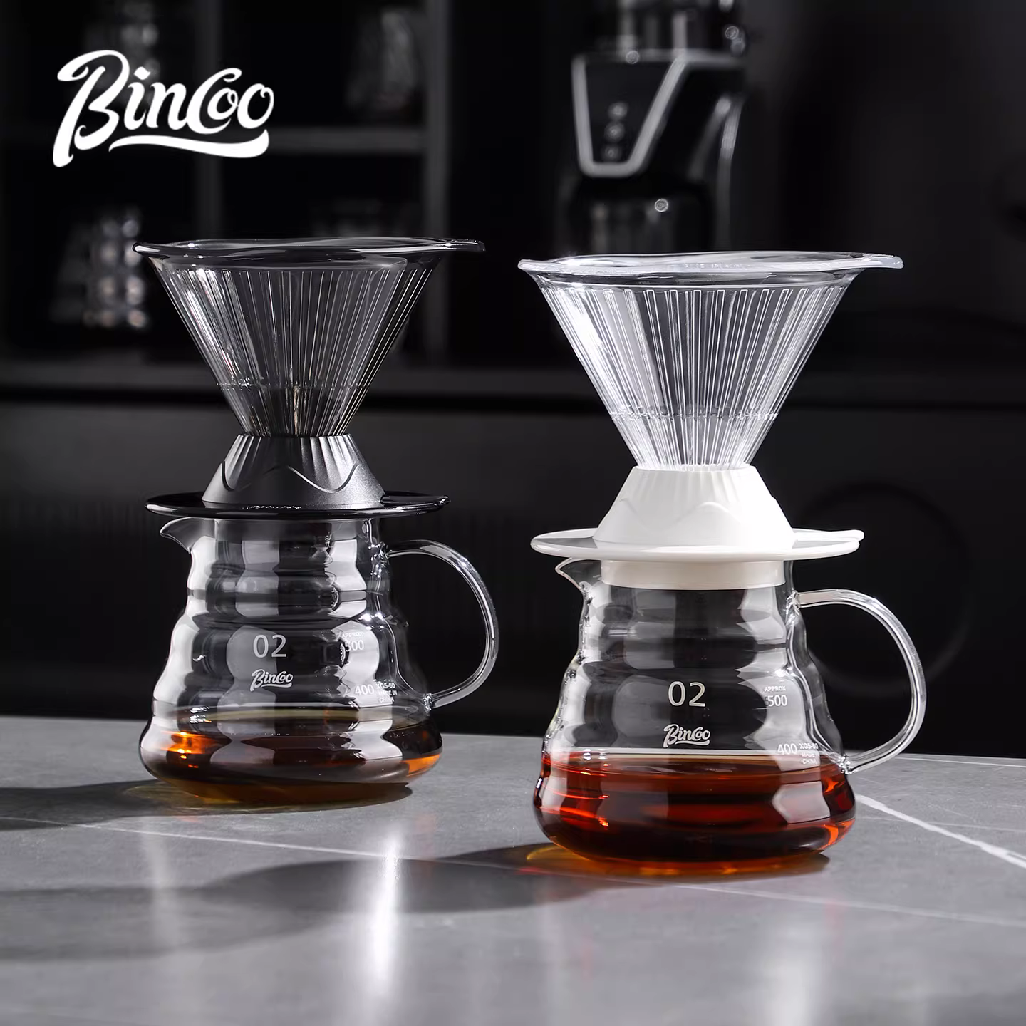 Bộ lọc pha cà phê thủ công bằng kính thông minh Bincoo Glass Smart Cup, bộ lọc V60, bình chia sẻ, bộ lọc ngâm nhỏ giọt