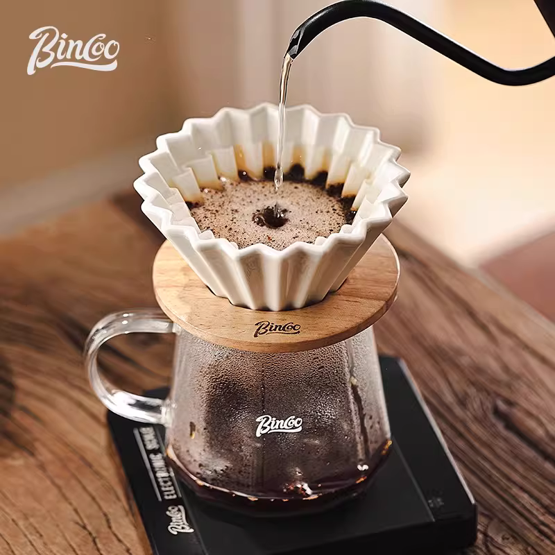 Bộ pha cà phê Bincoo Pour-over, ấm chia sẻ, bộ lọc V60, cốc lọc, bộ lọc chiết xuất, ấm có vòi dài, dụng cụ pha cà phê