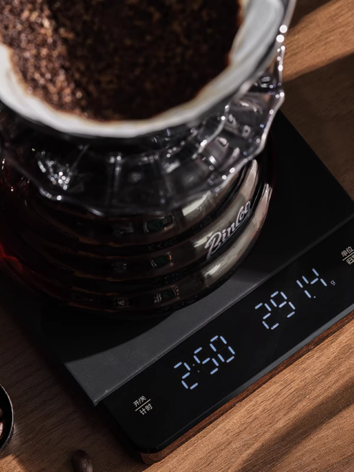 Bộ pha cà phê thủ công Bincoo, gồm bình pha cà phê bằng kính, cốc lọc, bình chia cà phê, máy xay cà phê cầm tay, dụng cụ pha cà phê, bộ đầy đủ.