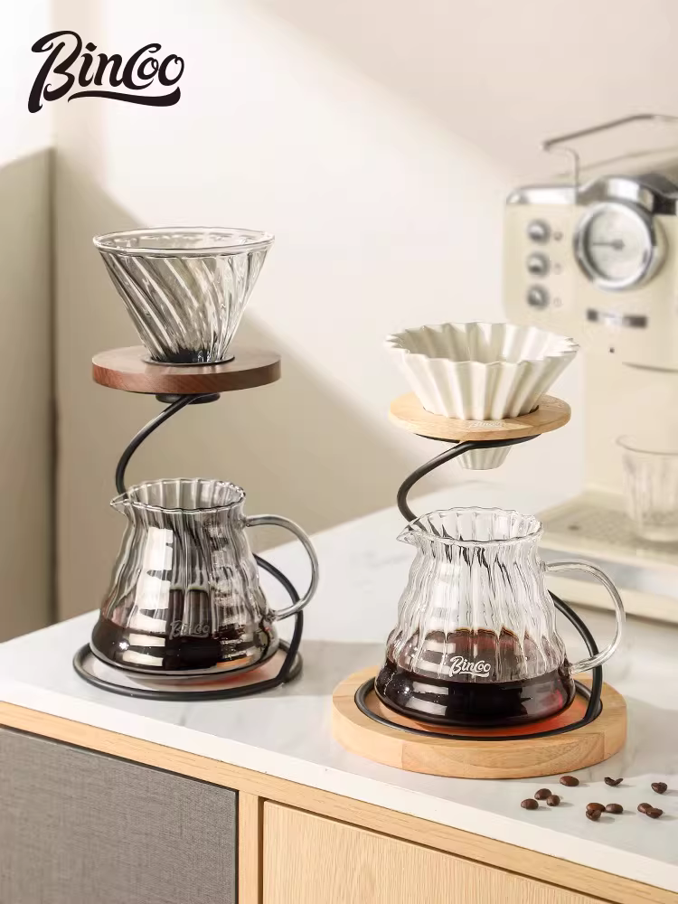 Bộ giá đỡ pha cà phê Bincoo, kết hợp giá đỡ kim loại, giá đỡ nhỏ giọt, bình chia sẻ