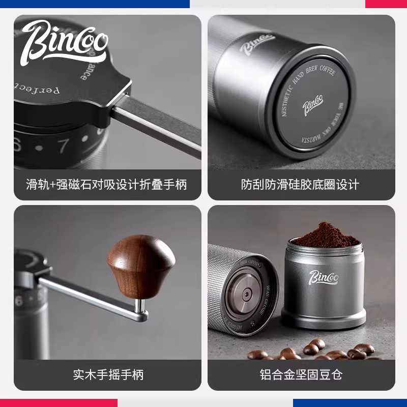 Máy xay cà phê Bincoo máy xay cà phê quay tay máy xay hạt cà phê lõi titan máy pha cà phê cầm tay nhỏ máy xay thủ công