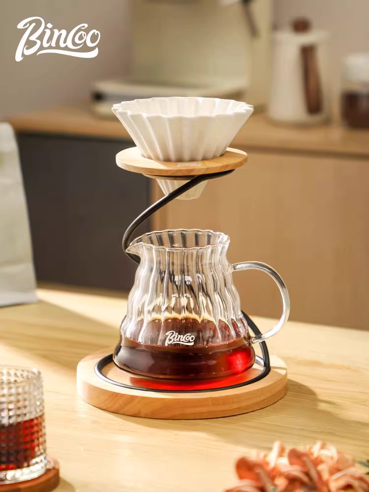 Bộ giá đỡ pha cà phê Bincoo, kết hợp giá đỡ kim loại, giá đỡ nhỏ giọt, bình chia sẻ