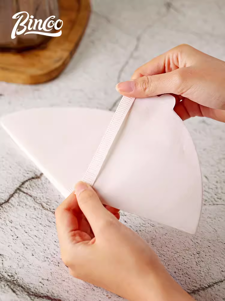 Giấy lọc cà phê Bincoo hình chữ V, lọc cà phê kiểu đổ, bình pha cà phê kiểu đổ đa năng hình tròn quạt, 100 cái