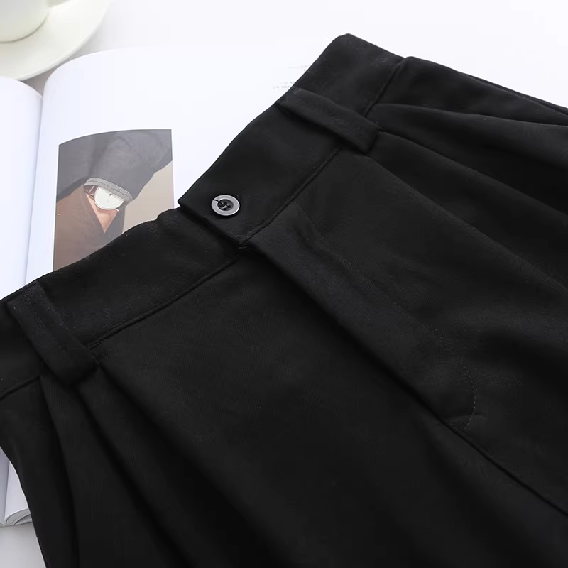 Dream Box 2023 Mùa Đông Mới Nhật Bản Retro Đa Năng Quần Ống Rộng Cho Nữ Lưng Thun Màu Trơn Thường Ngày Quần Len