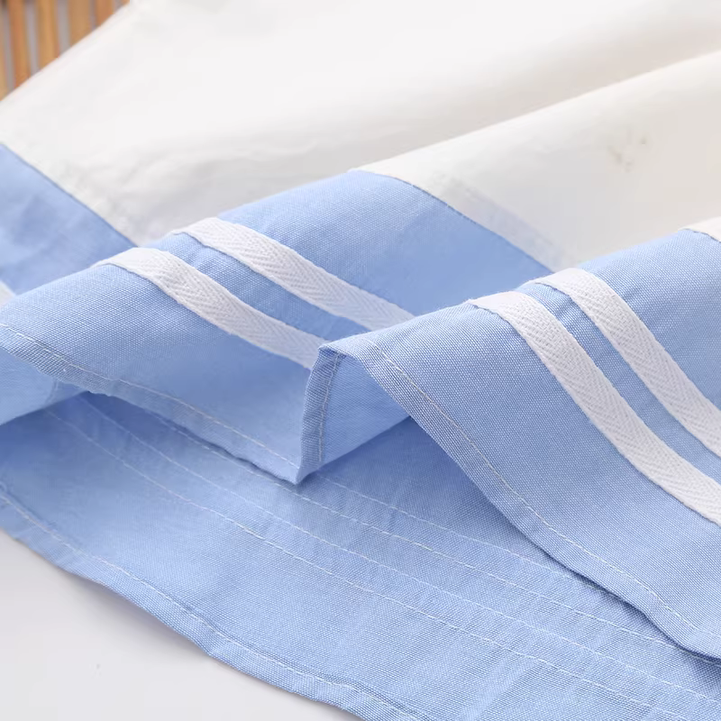 Váy trắng dáng rộng cổ áo hải quân phong cách Nhật Bản mềm mại kiểu nữ sinh mùa thu Dream Box 2024 chất liệu cotton