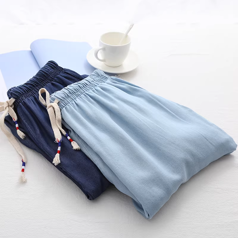 Quần đèn lồng màu trơn phong cách nghệ thuật mới Thu 2024 Dream Box, kiểu dáng đa năng, cạp chun co giãn, tôn dáng, dành cho nữ