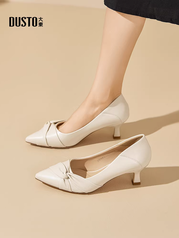 Giày cao gót mũi nhọn Dadong dành cho nữ, mẫu mới thu đông 2025, giày công sở và đi làm, màu đen, đế mềm, giày công sở chuyên nghiệp