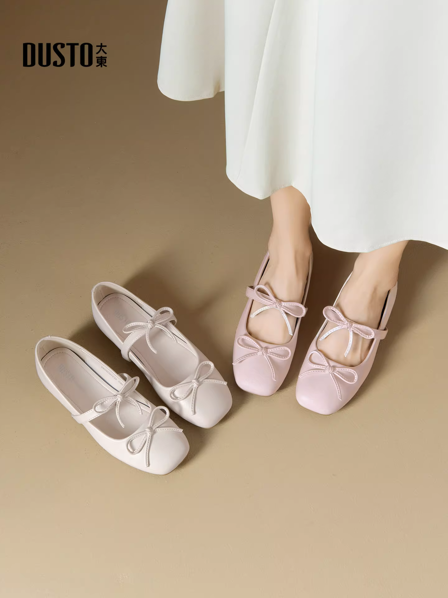 Giày bệt kiểu Pháp Dadong dành cho nữ, mẫu mới mùa thu 2025, rất xinh, thích hợp phối cùng váy, giày Mary Jane, giày ba lê.