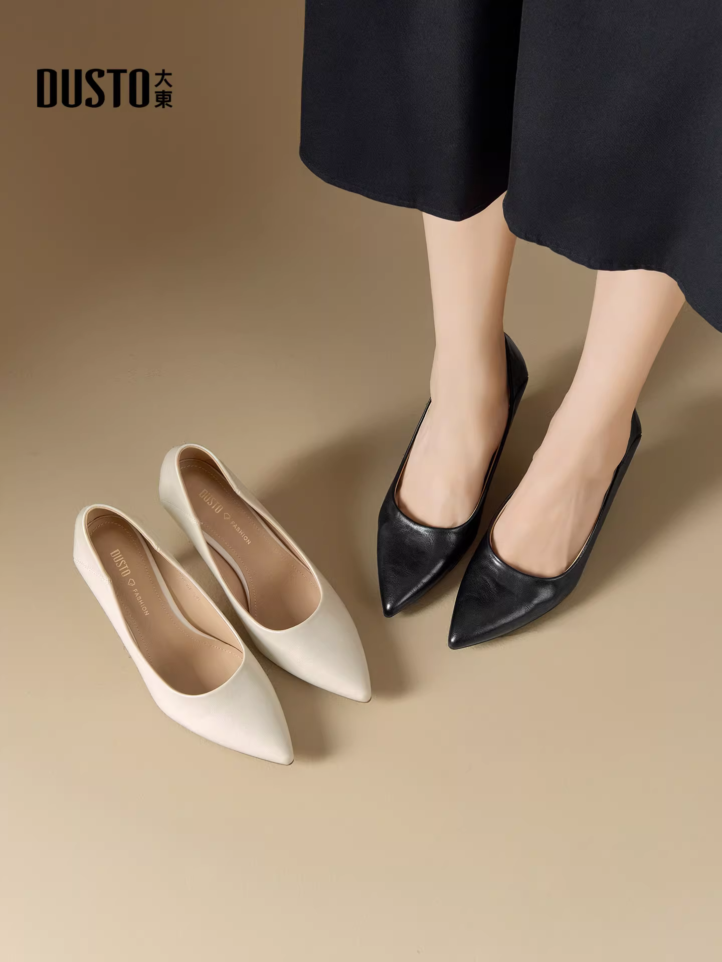 Giày cao gót mũi nhọn kiểu Pháp Dadong dành cho nữ, mẫu mới thu đông 2025, giày cao gót stiletto đi làm, phối chân váy, giày nữ