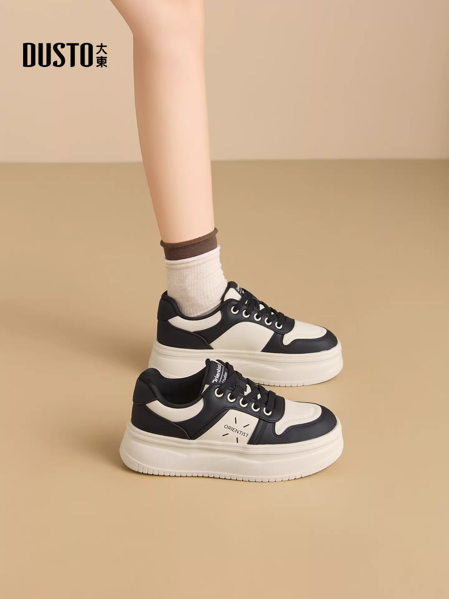 Giày thể thao Dadong nữ, mẫu mới thu đông 2025, đế dày đa năng, giày lười tăng chiều cao dành cho người nhỏ nhắn.