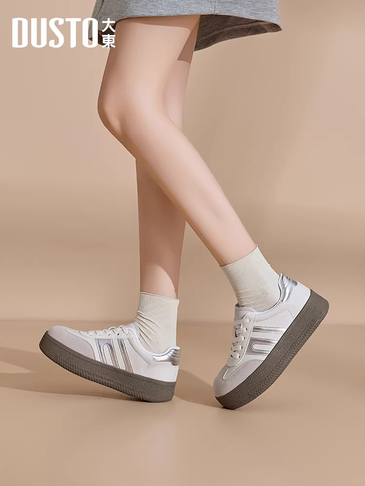 Giày tập luyện Dadong Silver dành cho nữ, Thu/Đông 2025 kiểu dáng mới phổ biến, Giày nữ, Giày thể thao đế dày phong cách thường ngày.