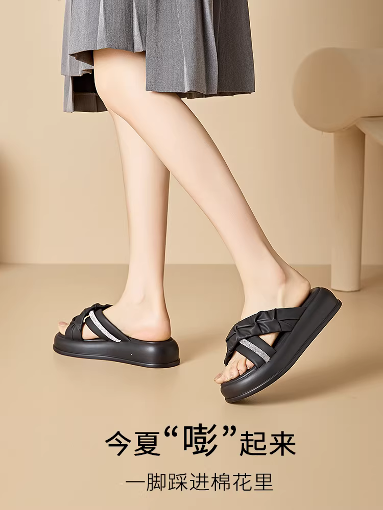 Dép bệt Dadong nữ 2025 thời trang hè mới đế dày đế mềm chống trơn dép nữ