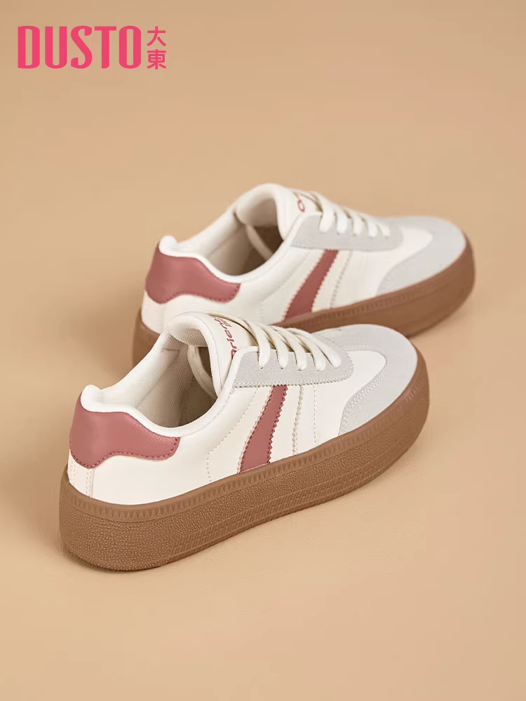 Giày thể thao đế dày Dadong kiểu cổ điển Đức dành cho nữ, mẫu mới thu đông 2025, màu đỏ, giày thể thao thường ngày, giày trắng