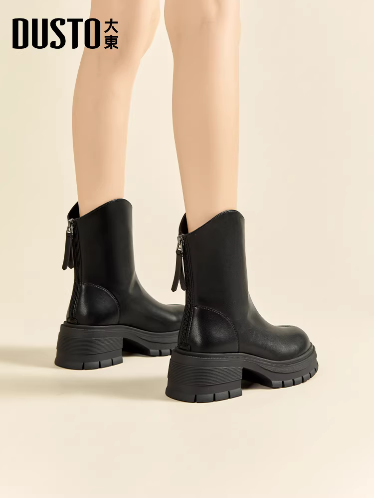 Giày bốt đế dày Dadong dành cho nữ 2025, mẫu mới thu đông, kiểu Martin siêu hot, kiểu Chelsea, tăng chiều cao dành cho người nhỏ nhắn