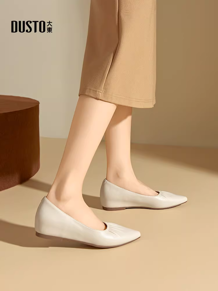 Giày nữ mũi nhọn kiểu mới thu 2025, giày tăng chiều cao cho nữ, giày công sở đế mềm êm ái đi làm
