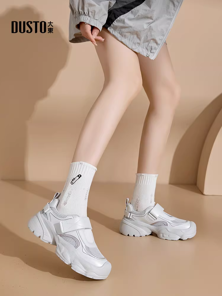 Giày nữ Dadong Mary Jane 2025 mẫu mới mùa thu, giày đế dày lưới thoáng khí, giày thể thao nữ đa năng kiểu dad shoes