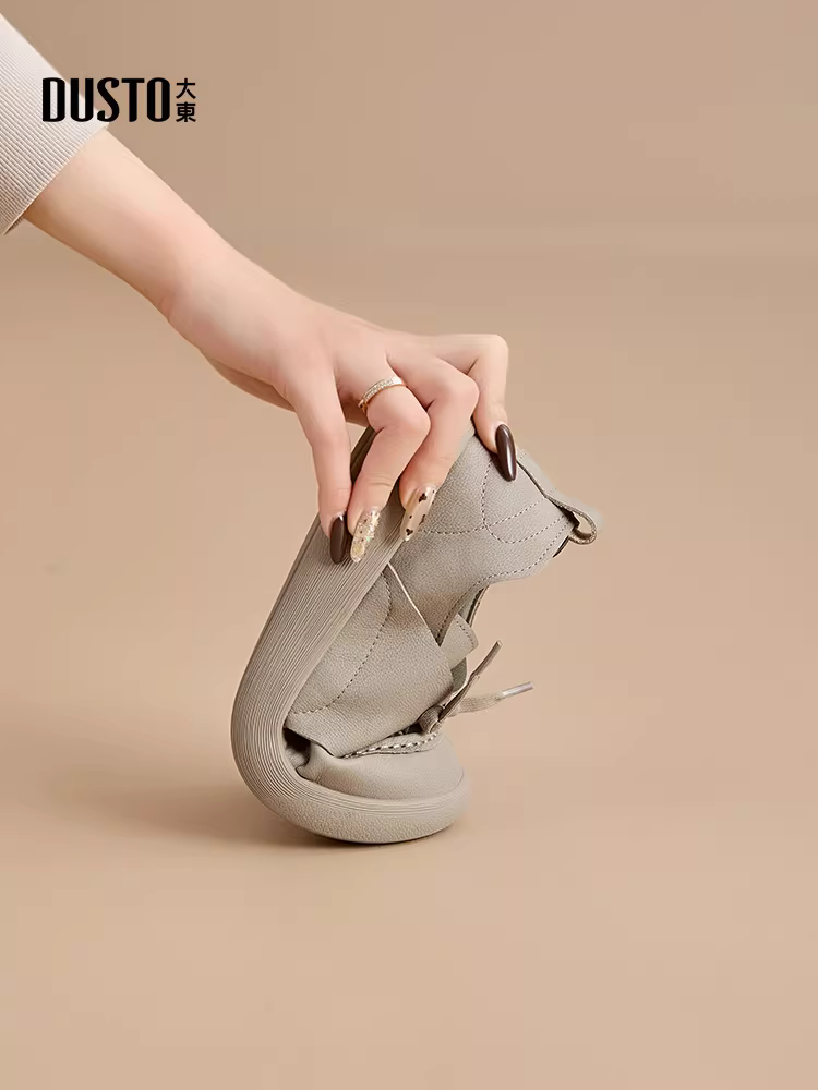Giày lười nữ đế dày 2025 mẫu mới thu đông, giày đế bằng mềm, kiểu dáng sâu, giày đơn, giày Birkenstock, giày kangaroo