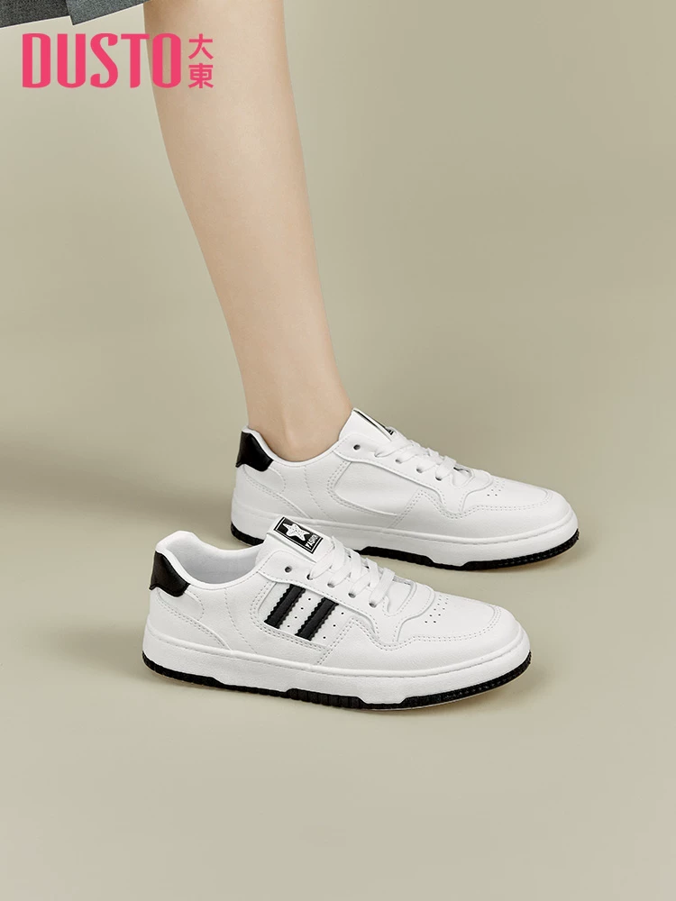 Giày thể thao trắng Dadong dành cho nữ, mẫu mới thu đông 2025, đế mềm, phối được với chân váy, giày nữ thường ngày, giày thể thao trắng đa năng và được ưa chuộng.