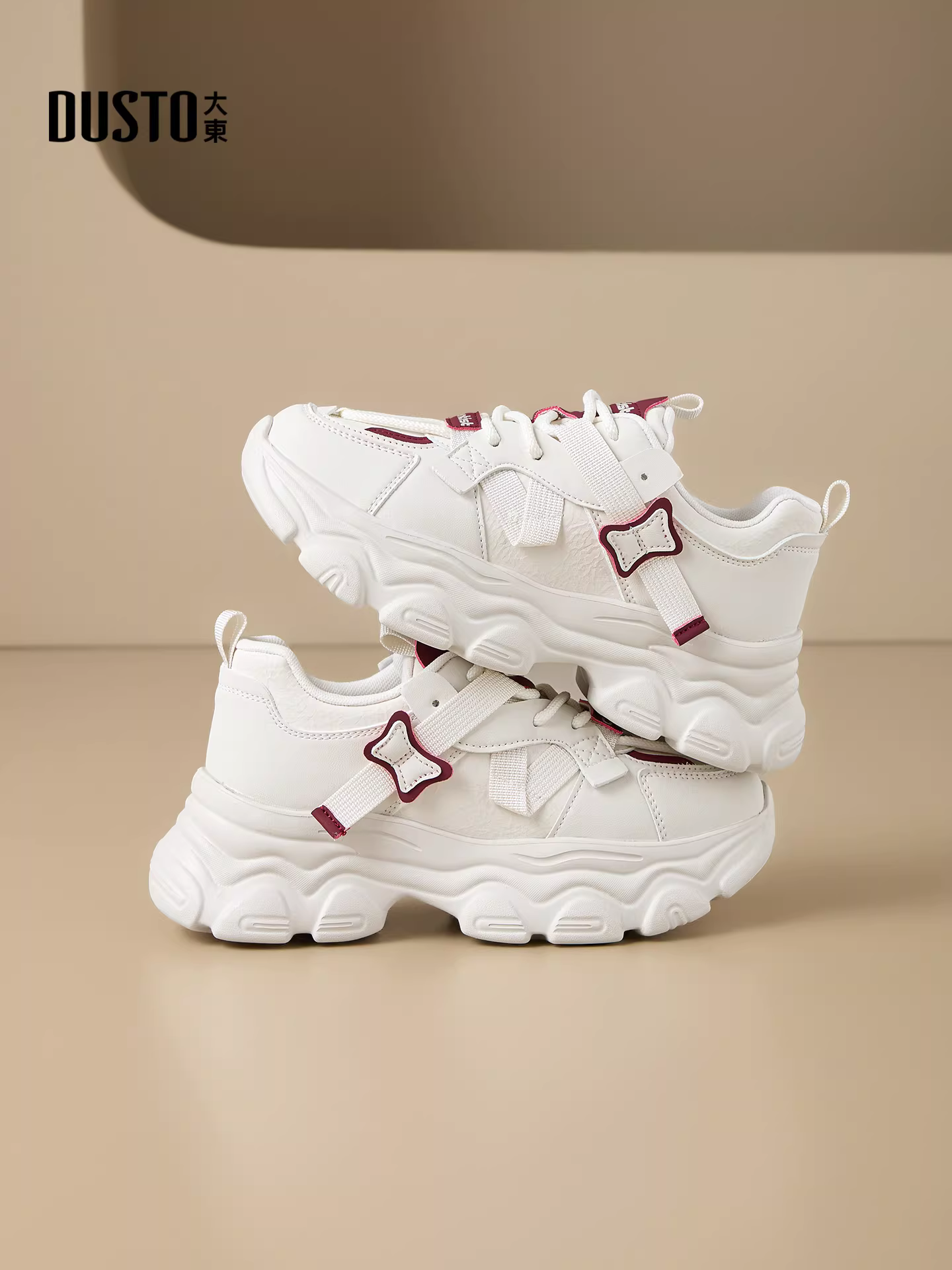 Giày thể thao đế dày cho nữ, mẫu mới thu đông 2025, giày trắng đa năng, giày tăng chiều cao, giày thể thao.