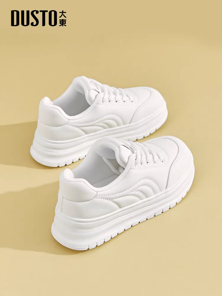 Giày thể thao đế dày màu trắng Dadong dành cho nữ, mẫu giày nữ mùa thu đông 2025 mới thịnh hành, giày lười, giày thể thao thường ngày.
