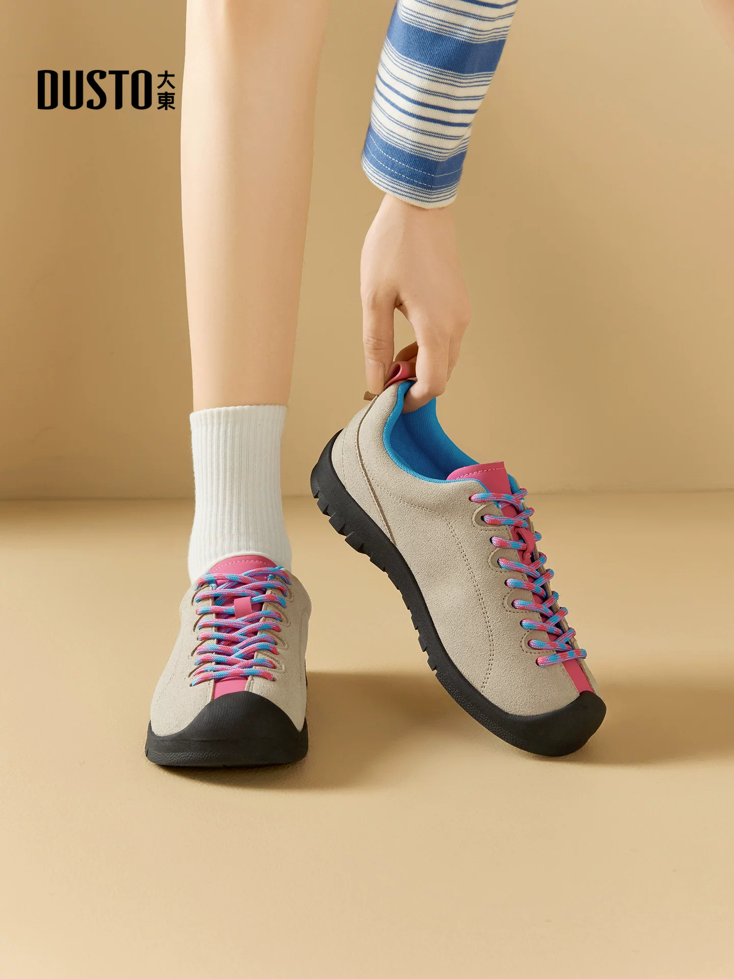 Giày leo núi ngoài trời Dadong dành cho nữ 2025, mẫu mới thu đông, đế dày, giày thể thao thường ngày, kiểu xấu xinh, giày Forrest Gump