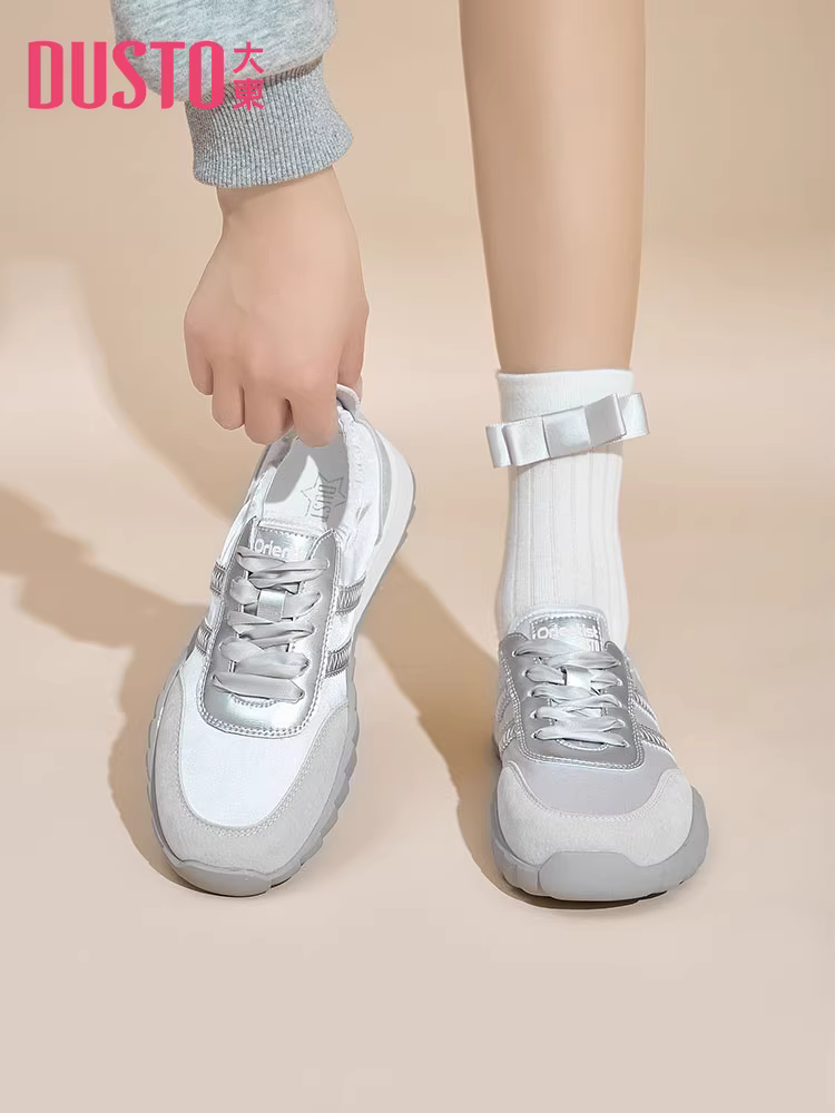 Giày tập luyện bạc Dadong dành cho nữ 2025 Giày mùa thu đông mới phổ biến Giày nữ siêu phổ biến Giày Forrest Gump Giày thường ngày dành cho nữ