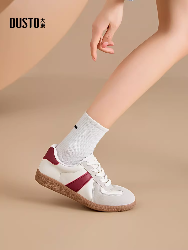 Giày thể thao retro Dadong dành cho nữ 2025, giày bệt nữ mùa thu đông, giày trắng đế mềm, giày thể thao thường ngày