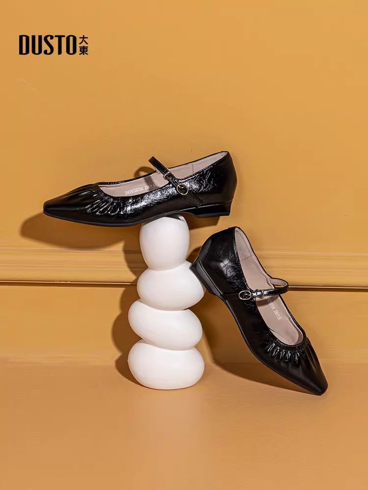 Giày bệt mũi nhọn kiểu Pháp Dadong dành cho nữ, kiểu dáng mới mùa thu 2025, phối cùng chân váy, giày Mary Jane cổ điển đa năng.