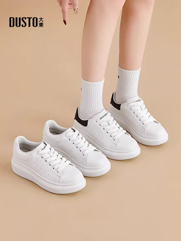 Giày thể thao đế dày Dadong dành cho nữ, giày học sinh mùa thu đông mới 2025, giày thể thao màu trắng phổ biến năm nay dành cho nữ.