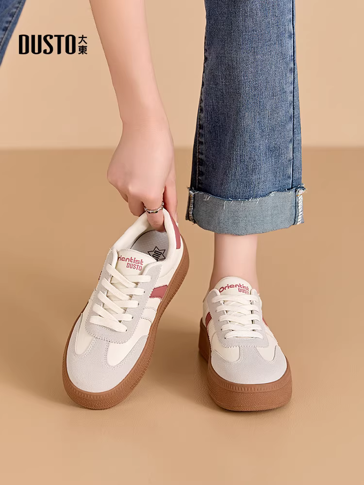 Giày nữ Dadong Dexun 2025 mẫu mới hot mùa thu đông, giày bệt đa năng, giày thể thao nữ thời trang, phong cách casual.