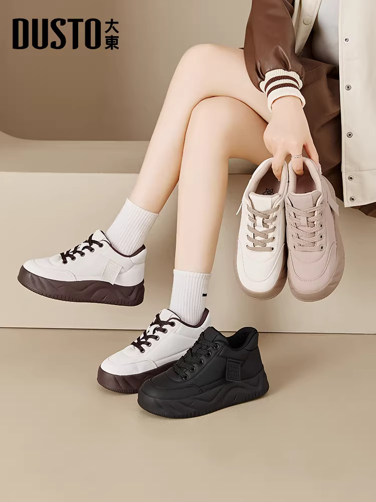 Giày lười nữ đế dày 2025 mẫu mới hot thu đông, giày thể thao đa năng, giày sneaker cổ cao, giày thể thao năng động