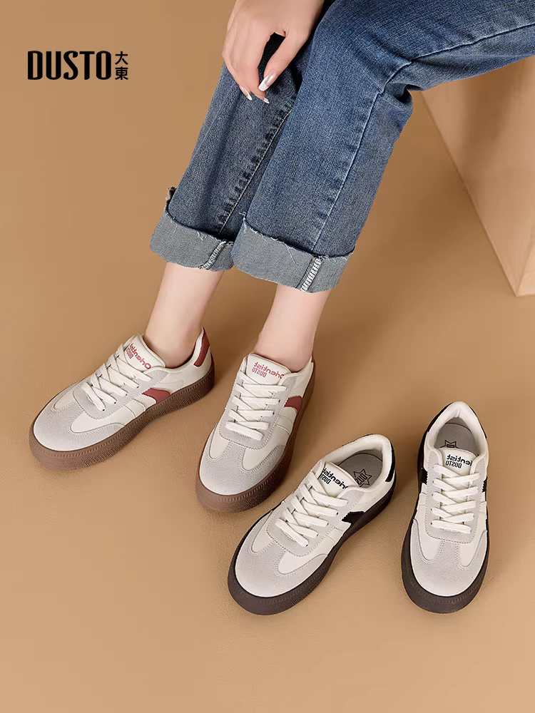 Giày nữ Dadong Dexun 2025 mẫu mới hot mùa thu đông, giày bệt đa năng, giày thể thao nữ thời trang, phong cách casual.