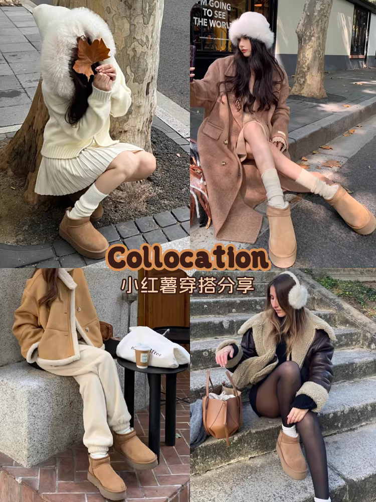 Giày bốt nữ đế dày mùa đông 2025 mới, lót lông cừu dày dặn, giày bông giữ ấm vùng Đông Bắc dành cho nữ