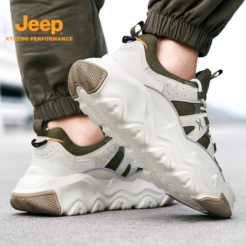 Giày thể thao nam Jeep chất liệu lưới kiểu dáng bố đế dày giày casual nam mùa hè thoáng khí mẫu mới 2025