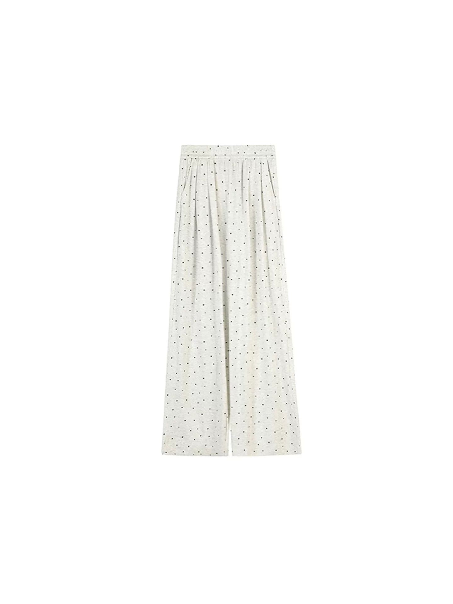 Quần gạo chấm bi cho nữ, kiểu dáng mùa thu mới, cỡ lớn, lưng cao, dáng rộng, mềm mại, không bó sát chân, quần ống rộng thông thường, giúp giảm béo.