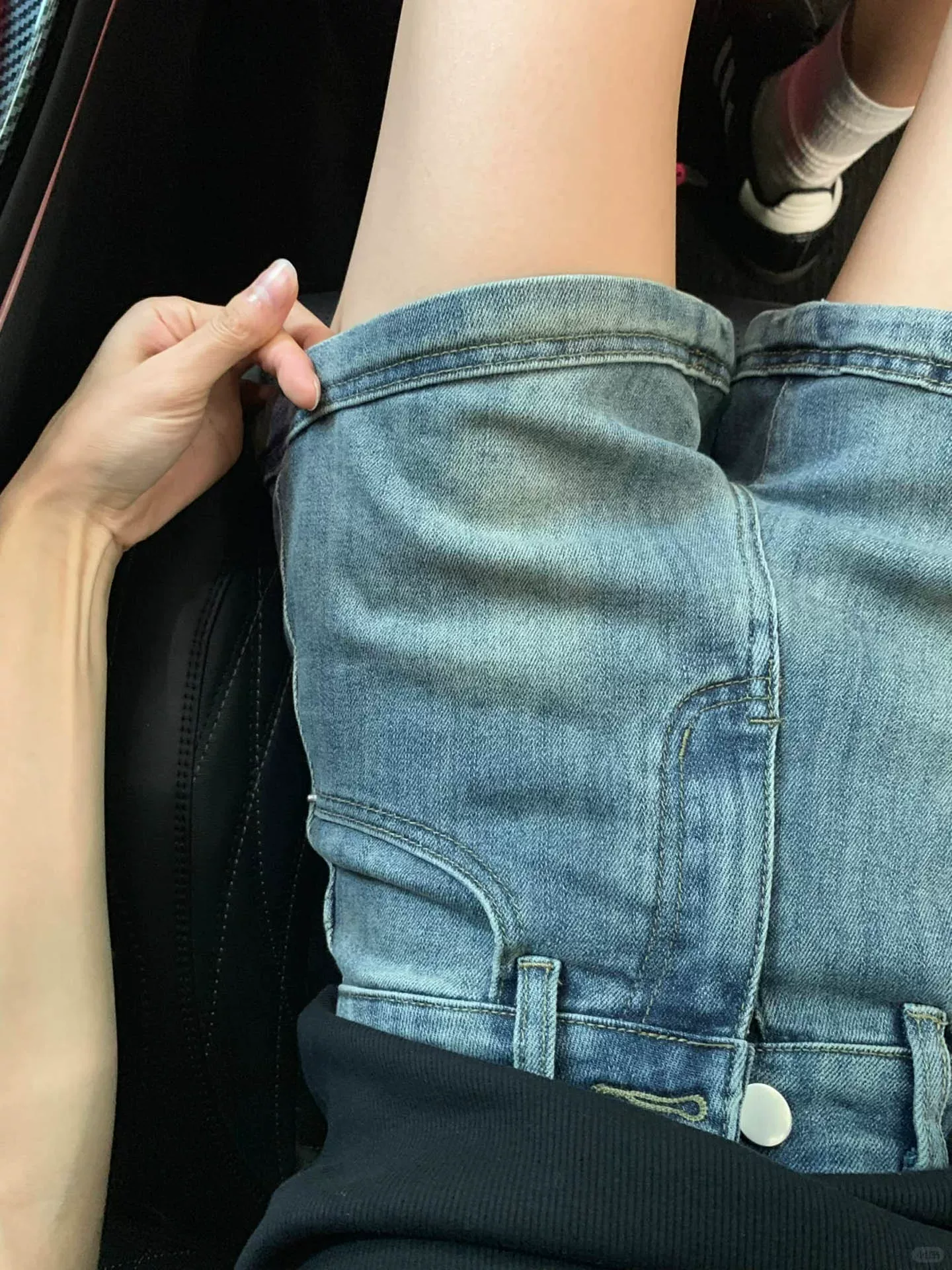 Quần short denim dáng A retro Mỹ dành cho nữ mùa hè 2025, size lớn, cạp cao, co giãn, che hông, tôn dáng, quần short ngắn