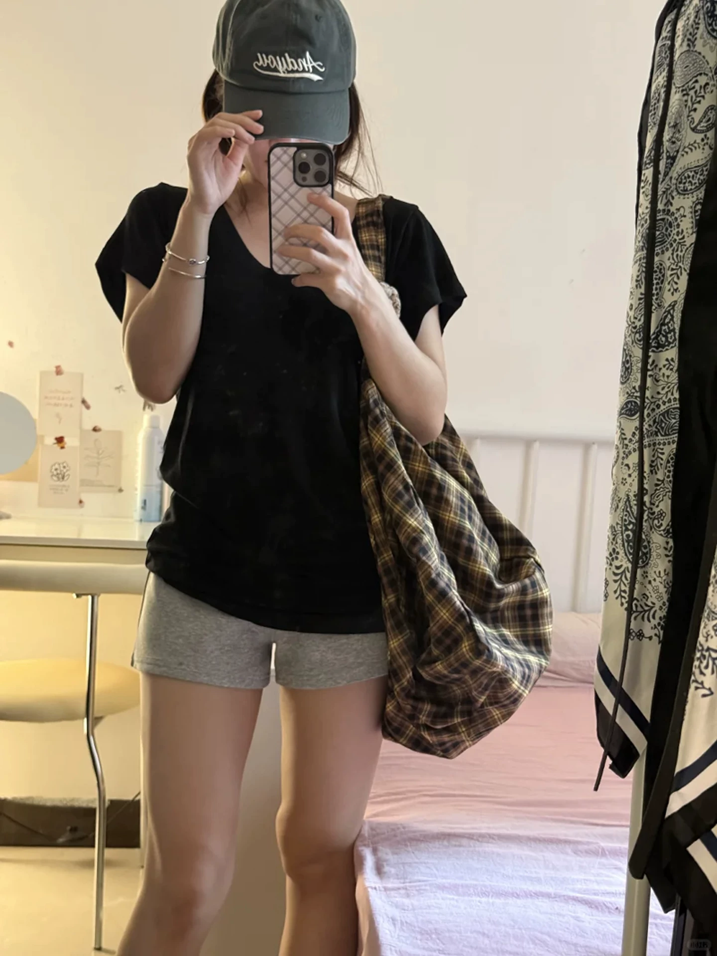 Quần short màu xám thường ngày dành cho nữ, mùa hè, cỡ lớn, lưng cao, co giãn, che hông, giảm béo, dáng quả lê, quần thể thao chữ A