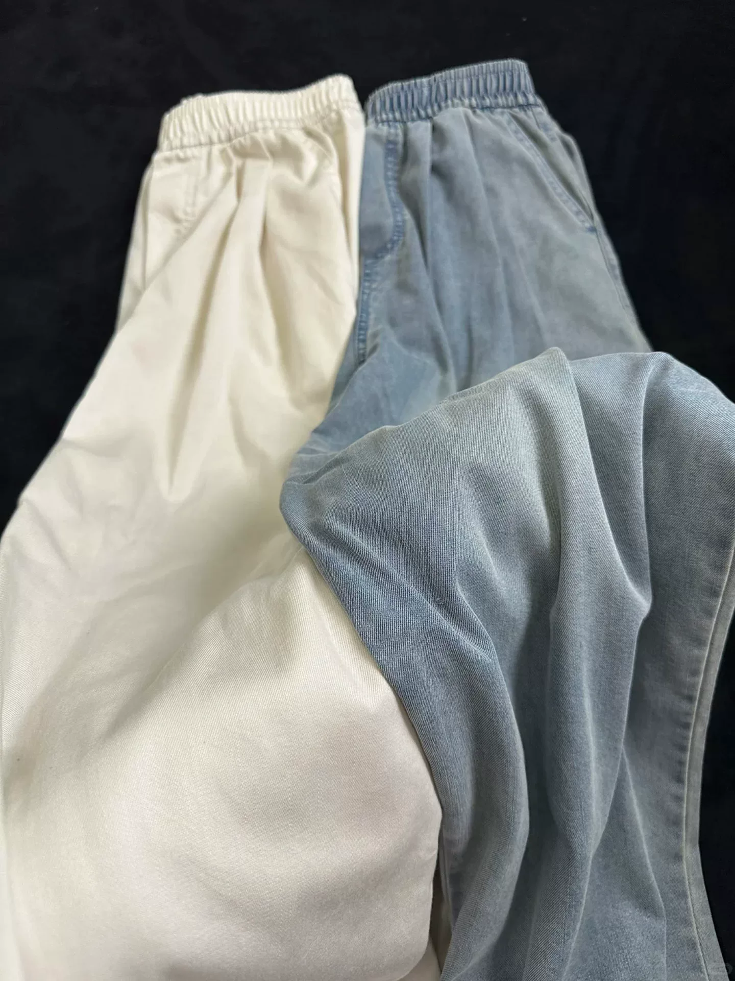 Quần jean lụa băng dành cho nữ, kiểu dáng mỏng mùa hè, cỡ lớn, lưng cao, dáng rộng, mềm mại, tôn dáng, nhỏ nhắn, quần ống rộng Tencel.