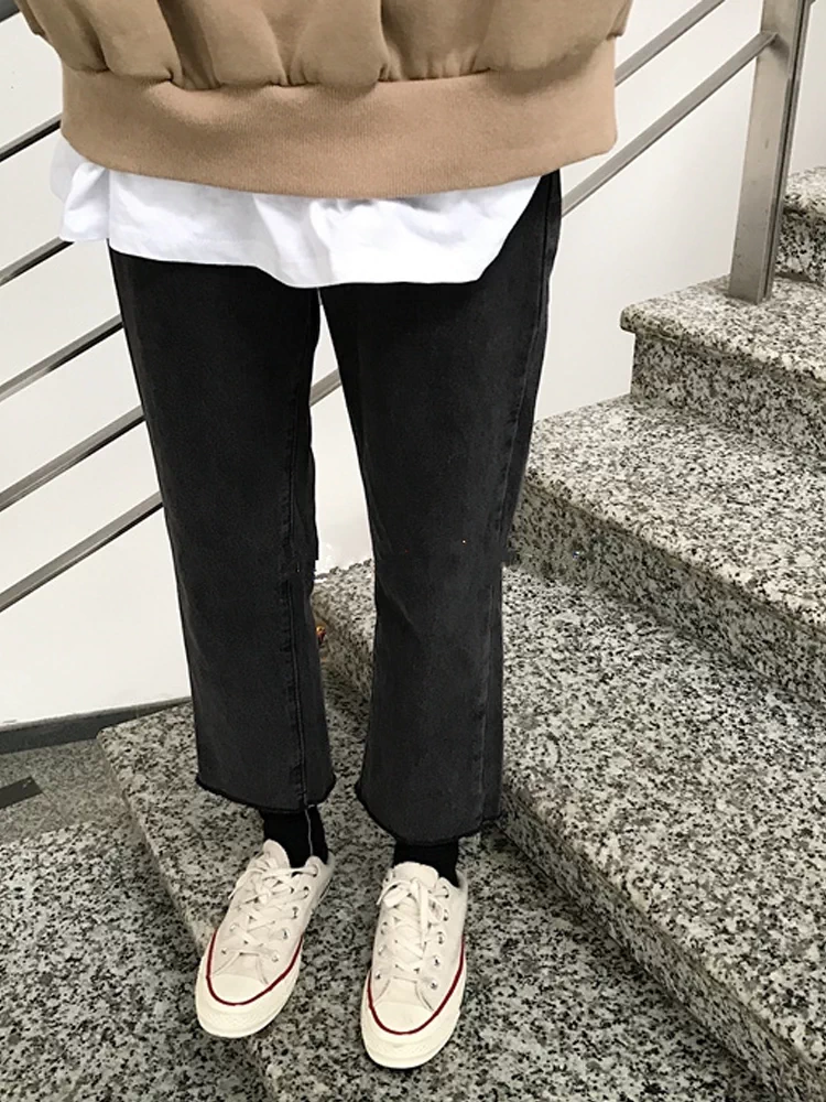 Quần jean ống đứng dáng quả lê dành cho nữ, mùa thu đông, lót lông cừu, cỡ lớn, lưng cao, giảm béo, quần thuốc lá ống ngắn.