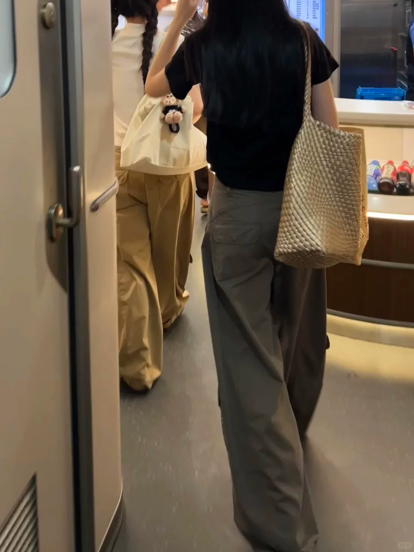 Quần cargo kiểu scimitar của Mỹ dành cho nữ, mùa thu, cỡ lớn, lưng cao, dáng rộng, giảm béo, dáng quả lê, quần ống rộng thông thường