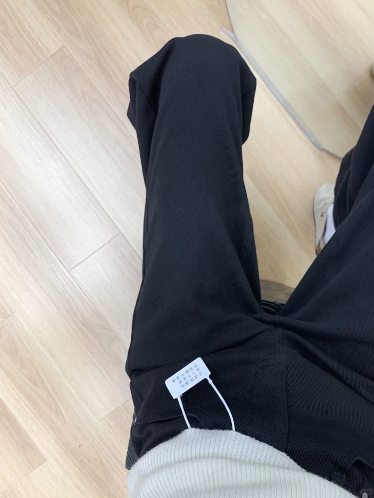 Quần jean ống rộng màu đen dành cho nữ, phong cách mới đầu xuân, cỡ lớn, lưng cao, dáng rộng, giảm béo, dáng quả lê, quần ống thẳng