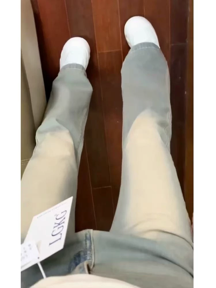 Quần jean ống loe kiểu Mỹ dành cho nữ, đầu thu, cỡ lớn, lưng cao, co giãn, giảm béo, dáng quả lê, quần ống loe